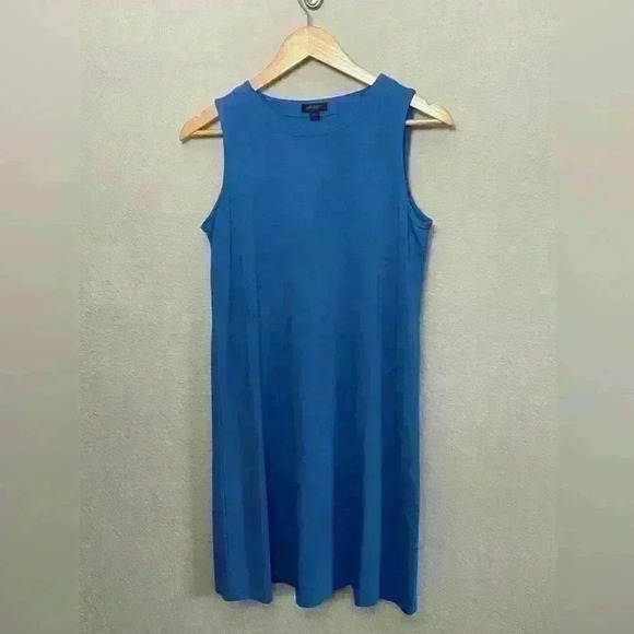 J Jill Wherever Collection Blue Sleeveless A-line Dress Small Petite - Picture 1 of 7